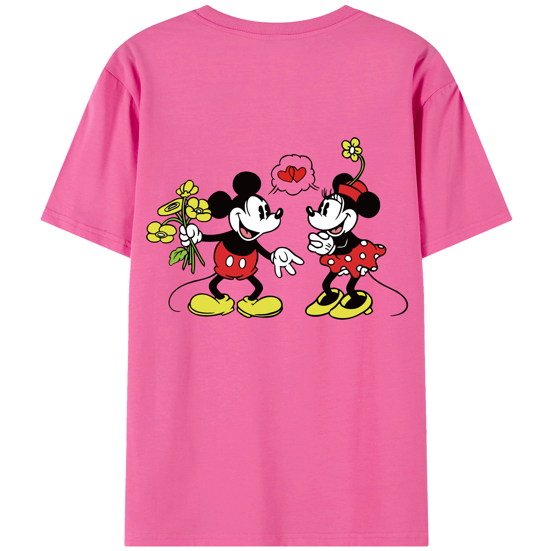 （画像用） ミッキーマウス Mickey Mouse レディース半袖Tシャツ(バックプリント)